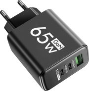 PD 65W USB C Charger GaN Charger Quick Charge 3.0 Type C Phone Adapter For iPhone 15 14 Samsung Xiaomi 3 Ports Fast Wall Charger