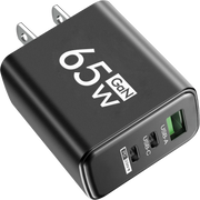PD 65W USB C Charger GaN Charger Quick Charge 3.0 Type C Phone Adapter For iPhone 15 14 Samsung Xiaomi 3 Ports Fast Wall Charger