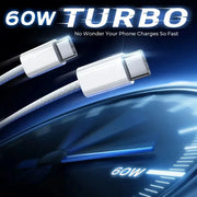 Original 60W PD USB-C USB C Fast Charger Cable For Apple iPhone 17 Air 16 Pro Max 15 Plus Type C Quick Charging Xiaomi Samsung