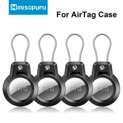 AirTag Holder For Apple Airtags Keychain Holder Case with Steel wire line and 360 Degrees Protective for Luggage Backpack Keys